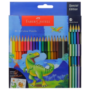 مداد رنگی 4+20 رنگ طرح دایناسور فابرکاستل FABERCASTELL