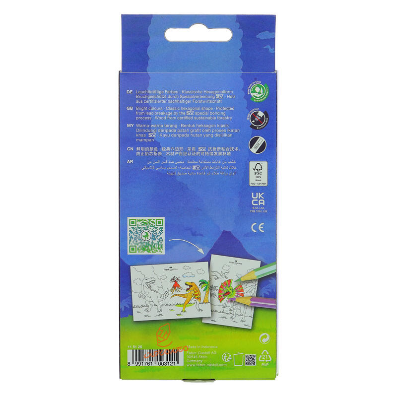 مداد رنگی 2+10 رنگ طرح دایناسور فابرکاستل FABERCASTELL (2).jpg
