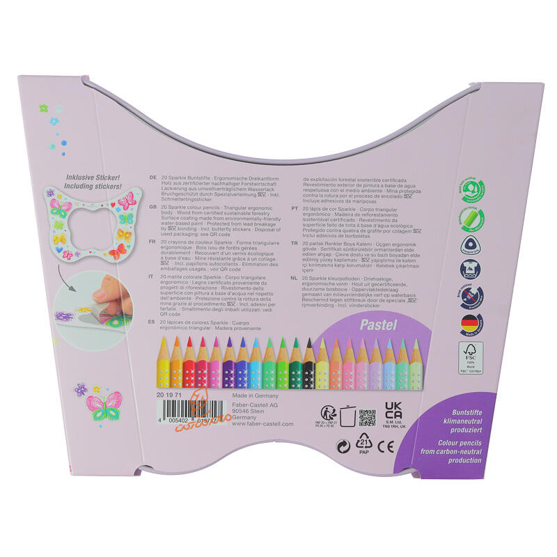 مداد رنگی 20 رنگی جعبه فلزی گریپ اسپارگل فابر کاستل FABERCASTELL (3).jpg