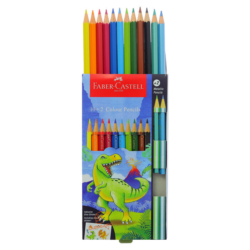 مداد رنگی 2+10 رنگ طرح دایناسور فابرکاستل FABERCASTELL (3).jpg