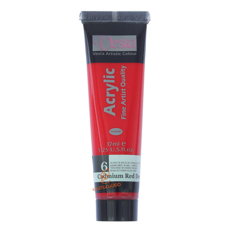 رنگ اکریلیک 37 میل تک رنگ وستا VESTA - Cadmium Red Deep Hue  06.jpg