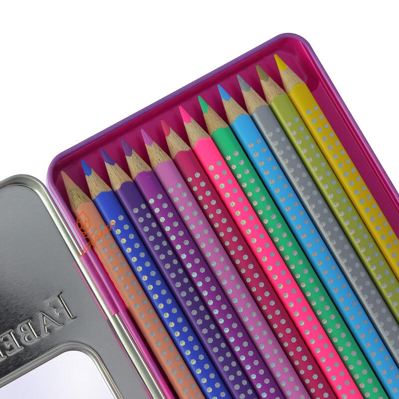 مداد رنگی 12 رنگی جعبه فلزی گریپ اسپارگل فابر کاستل FABERCASTELL (4).jpg
