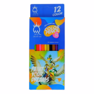 مداد رنگی 12 رنگ 3 گوش جعبه مقوایی ام کیو MQ