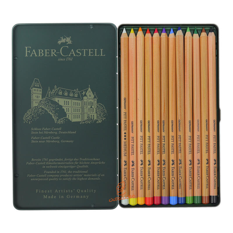 پاستل مدادی 12 رنگ جعبه فلزی فابر کاستل FABERCASTELL (4).jpg