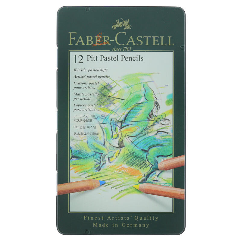 پاستل مدادی 12 رنگ جعبه فلزی فابر کاستل FABERCASTELL (2).jpg