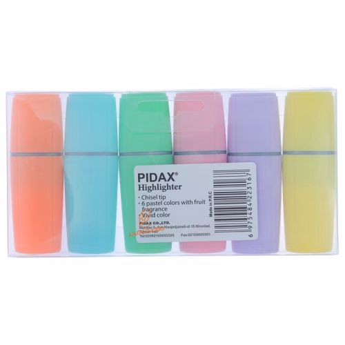 علامت گذار پاستلی 6 رنگ MA-712 پیداکس PIDAX (3).jpg