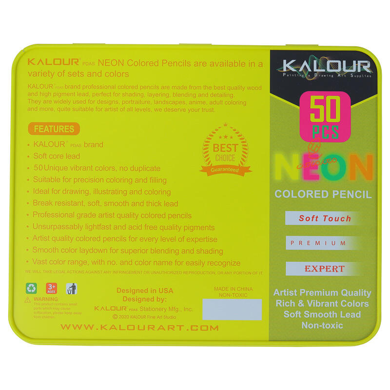 مداد رنگی 50 رنگ نئونی طرح لاک پشت کالور KALOUR (4).jpg