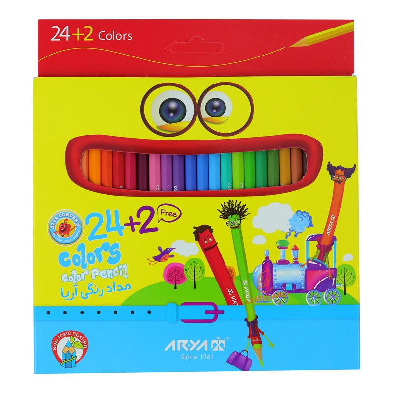  مداد رنگی 2+24 رنگ جعبه مقوایی کد 3017 آریا ARYA (2).jpg