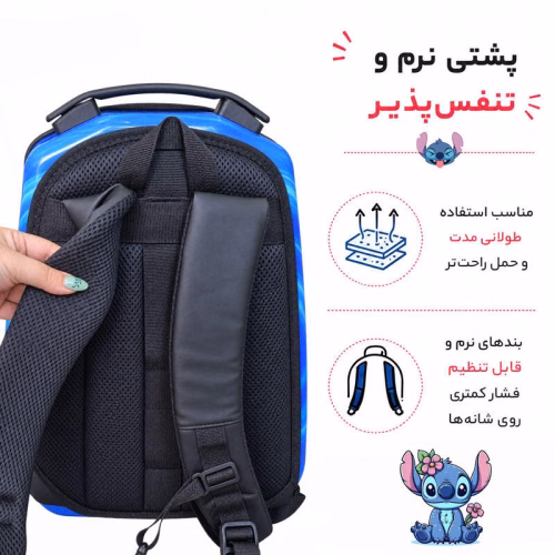 کوله پشتی مدرسه طرح استیچ آبی مدل MS1050 (9).jpg