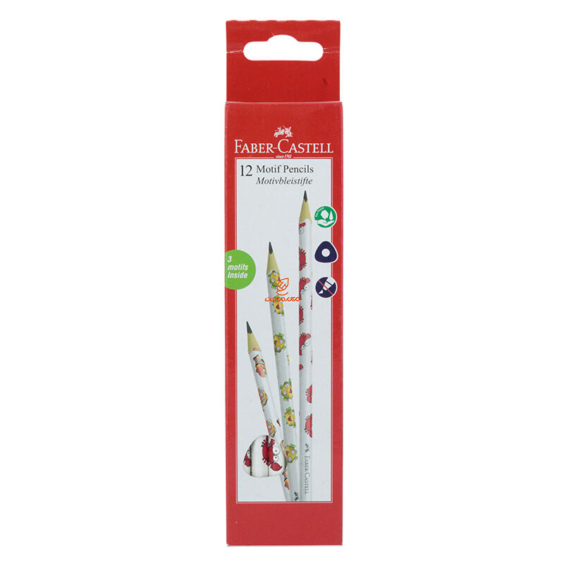 مداد مشکی 12 عددی مدل motif pencils طرح دار فابر کاستل.jpg