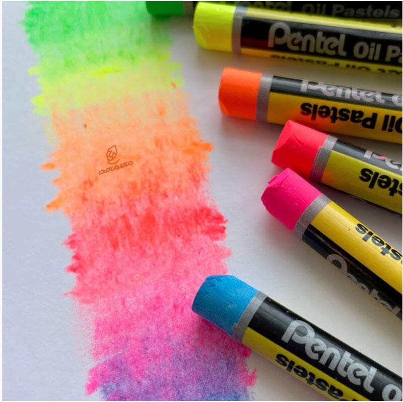 پاستل روغنی 6 رنگ فلورسنت مدل PHN-F6 پنتل PENTEL (2).jpg