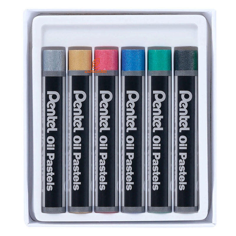 پاستل روغنی 6 رنگ متالیک مدل PHN-M6 پنتل PENTEL (1).jpg