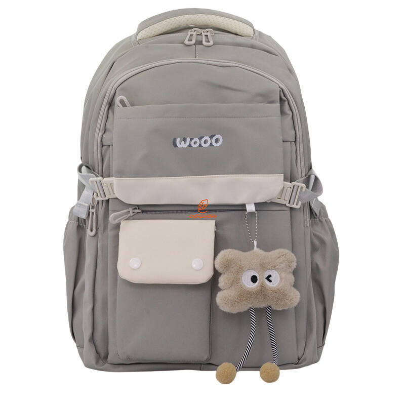 کوله پشتی 2 زیپ کد 9960-Gray مدل wooo