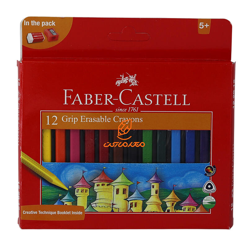 پاستل روغنی ( ژل کرایون ) 12 رنگ مدل گریپ 2912 فابر کاستل FABERCASTELL
