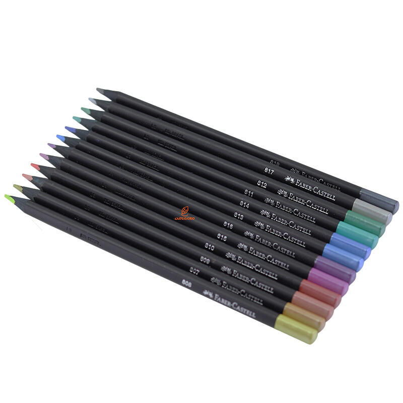 مداد رنگی 12 رنگ متالیک فابر کاستل مدل بلک ادیشن FABERCASTELL (1).jpg