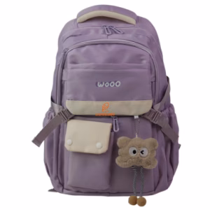 کوله پشتی 2 زیپ کد 9960-purple مدل wooo