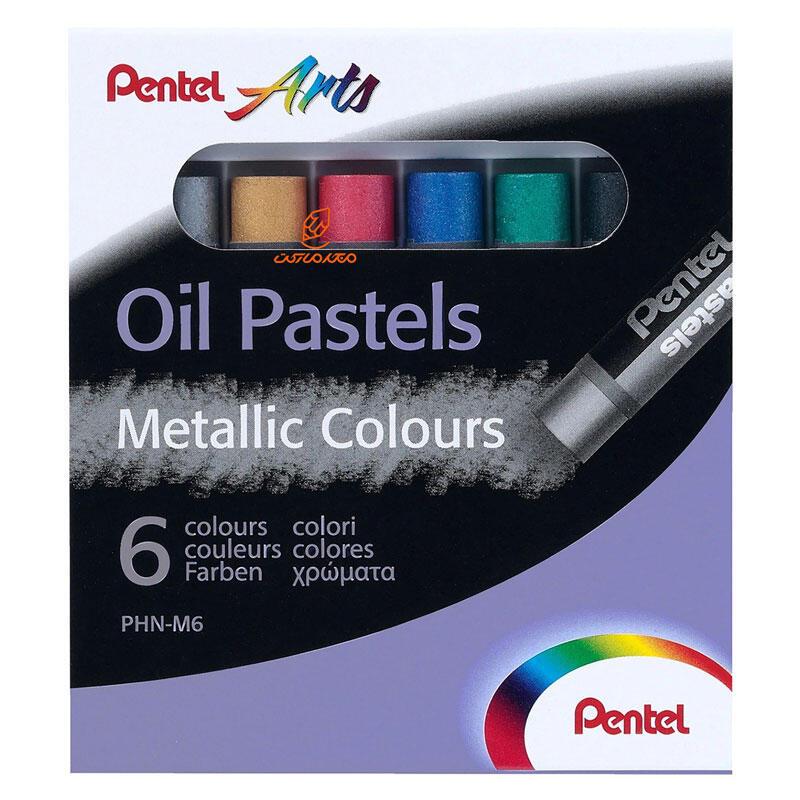 پاستل روغنی 6 رنگ متالیک مدل PHN-M6 پنتل PENTEL