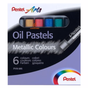 پاستل روغنی 6 رنگ متالیک مدل PHN-M6 پنتل PENTEL