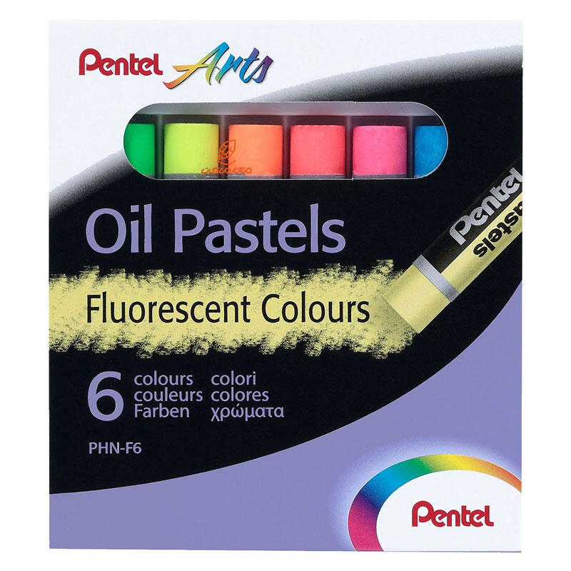 پاستل روغنی 6 رنگ فلورسنت مدل PHN-F6 پنتل PENTEL