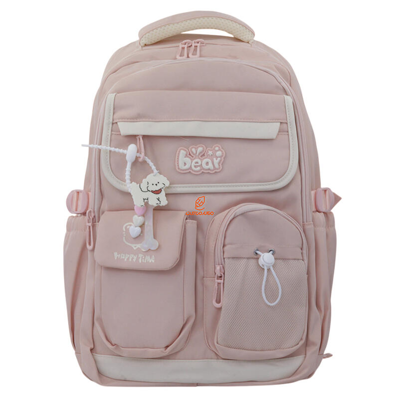 کوله پشتی 2 زیپ کد 9005-pink مدل Bear