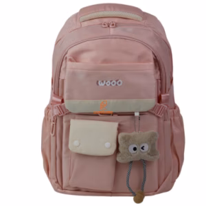 کوله پشتی 2 زیپ کد 9960-pink مدل wooo