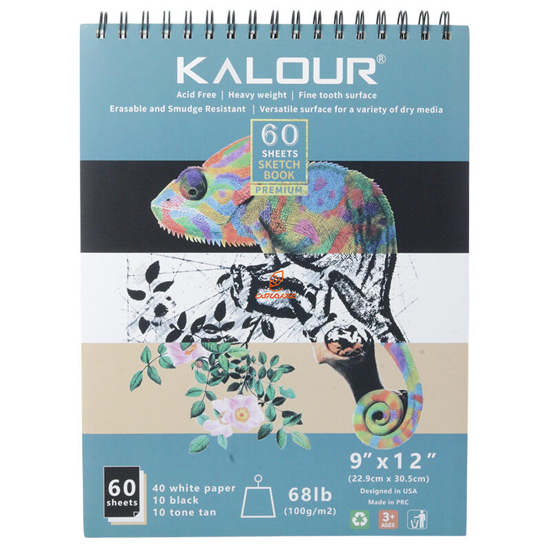 دفتر طراحی 100 گرم 3 رنگ  60 برگ کالور KALOUR