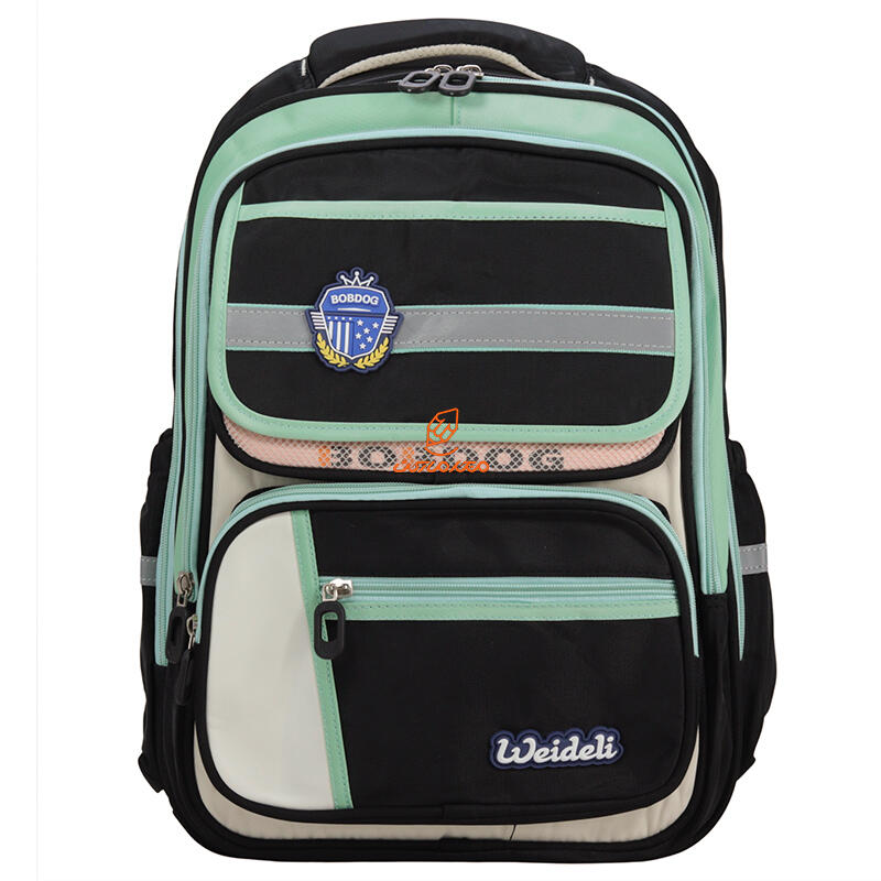 کوله پشتی 2 زیپ 3015-BLK/GREEN مدل WEIDELI وفس VEFS