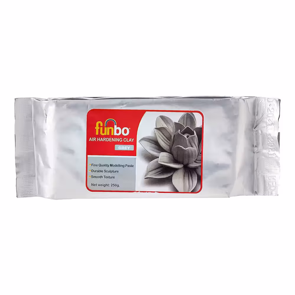 خمیر مجسمه سازی طوسی 250 گرمی فانبو FUNBO