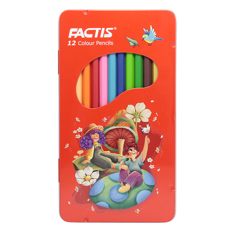 مداد رنگی 12 رنگ جعبه فلزی فکتیس FACTIS