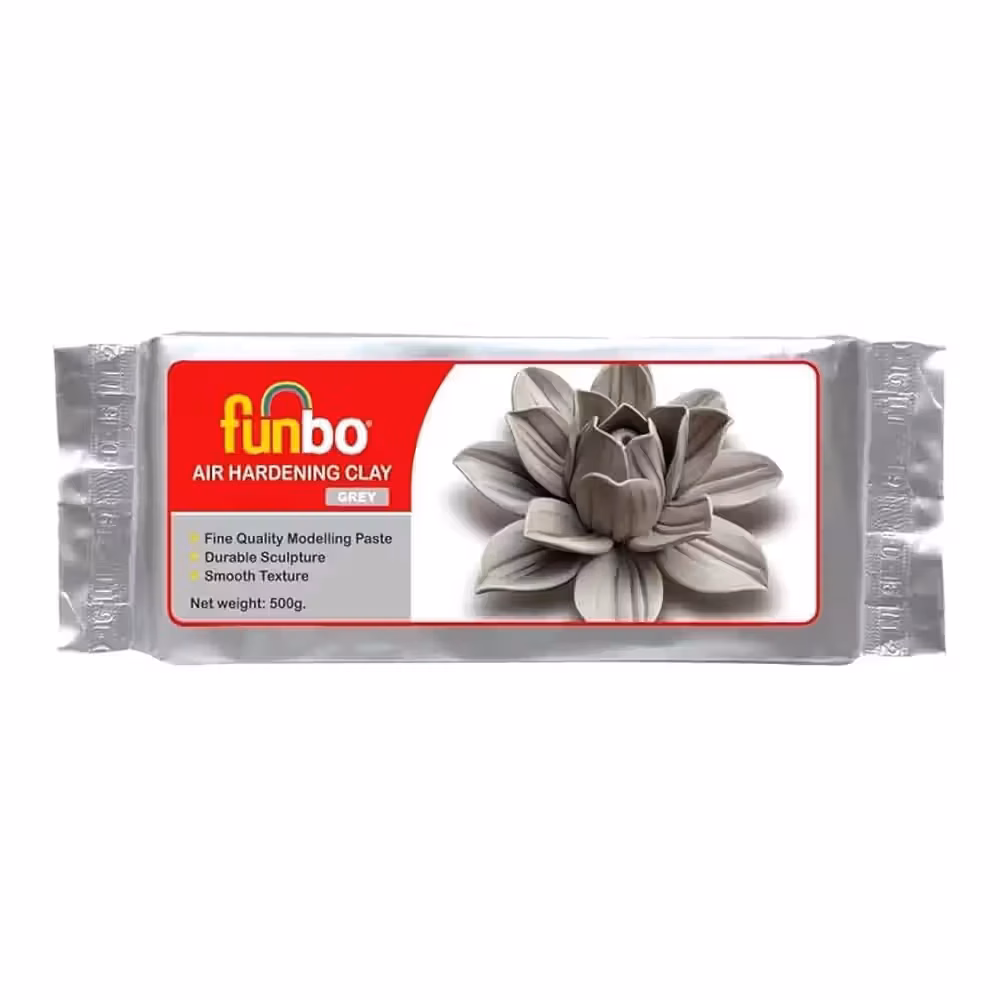 خمیر مجسمه سازی طوسی 500 گرمی فانبو FUNBO