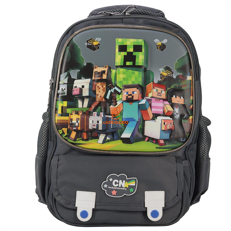کوله پشتی 2 زیپ 3040-GRY مدل برجسته Minecraft وفس VEFS