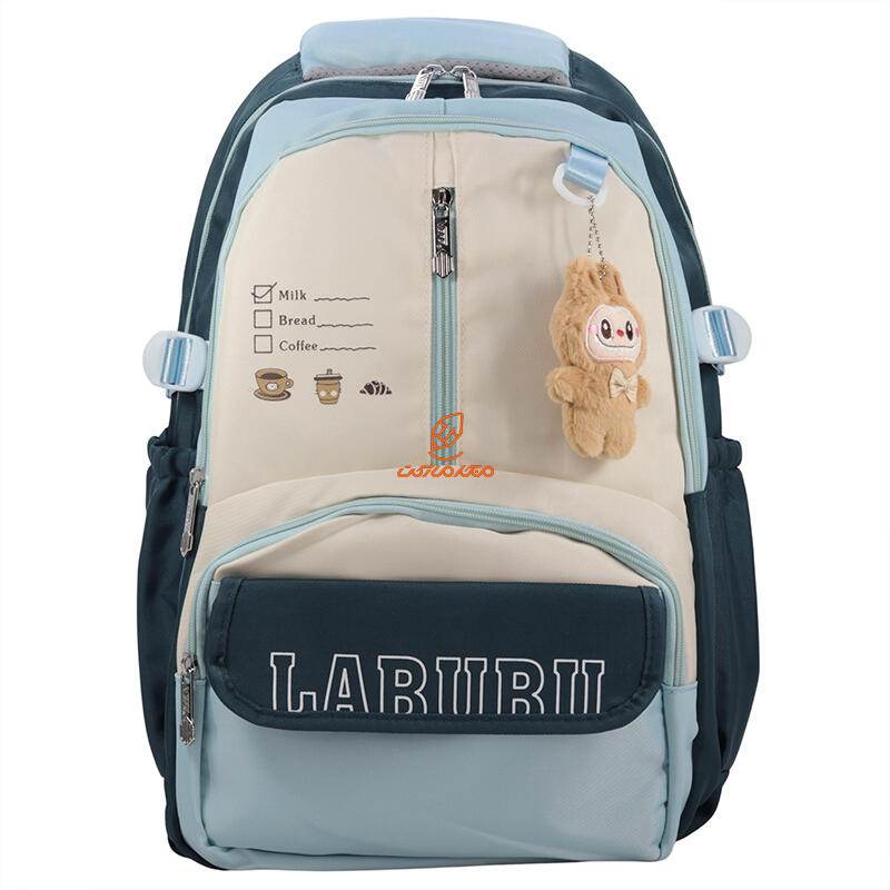کوله پشتی 2 زیپ 6525-BLU مدل LABUBU وفس VEFS