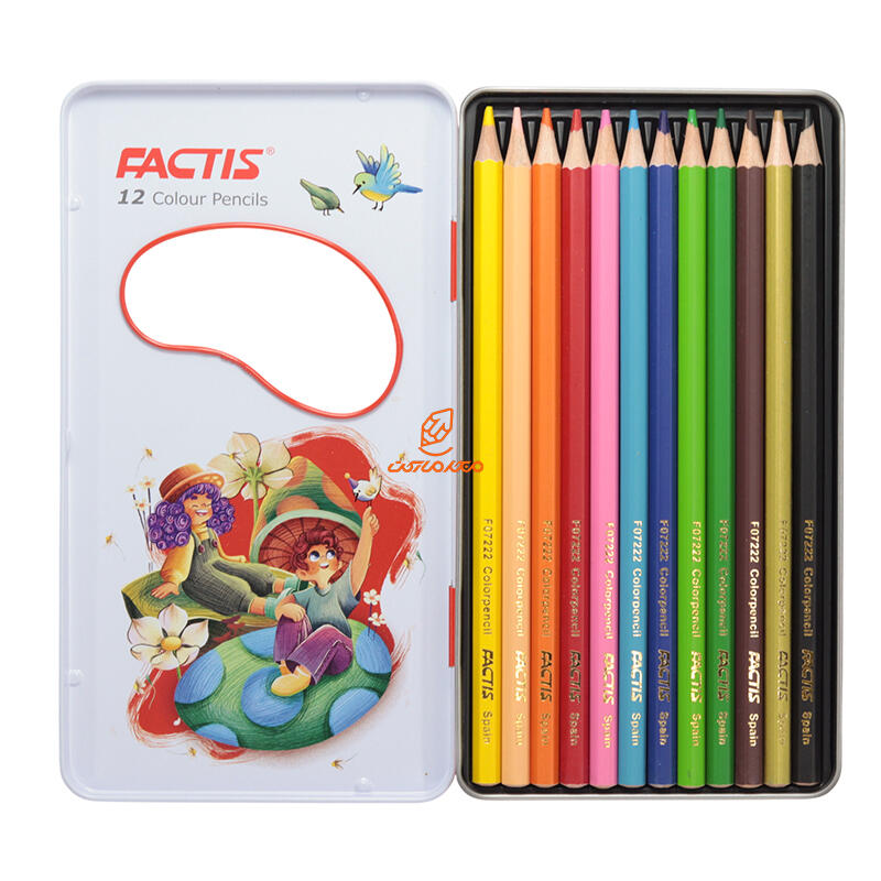 مداد رنگی 12 رنگ جعبه فلزی فکتیس FACTIS (4).JPG
