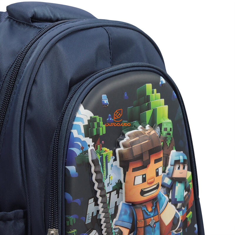 کوله پشتی مهد 2026-Navy blue مدل برجسته Minecraft وفس VEFS (1).jpg