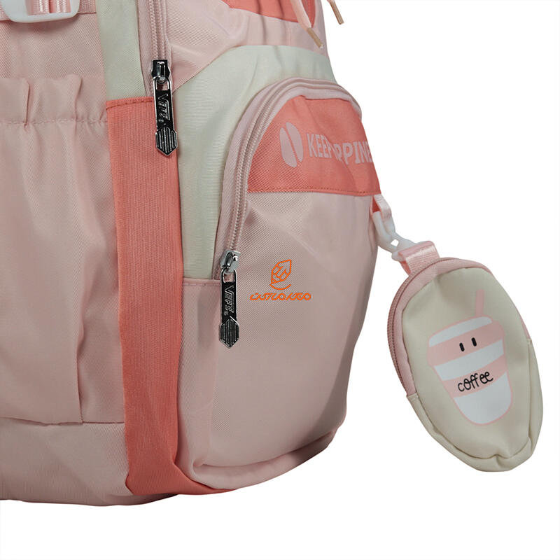 کوله پشتی تک زیپ کد 8919-PINK مدل KEEP HAPPINESS وفس VEFS (5).jpg