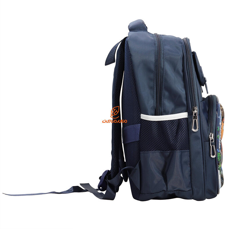کوله پشتی 2 زیپ 3039-Navy blue مدل برجسته Minecraft وفس VEFS (3).jpg