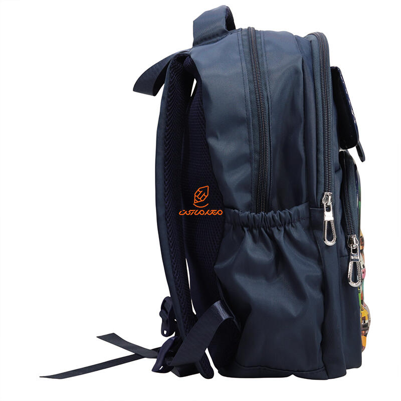 کوله پشتی 2 زیپ 3041-Navy blue مدل برجسته Minecraft وفس VEFS (3).jpg