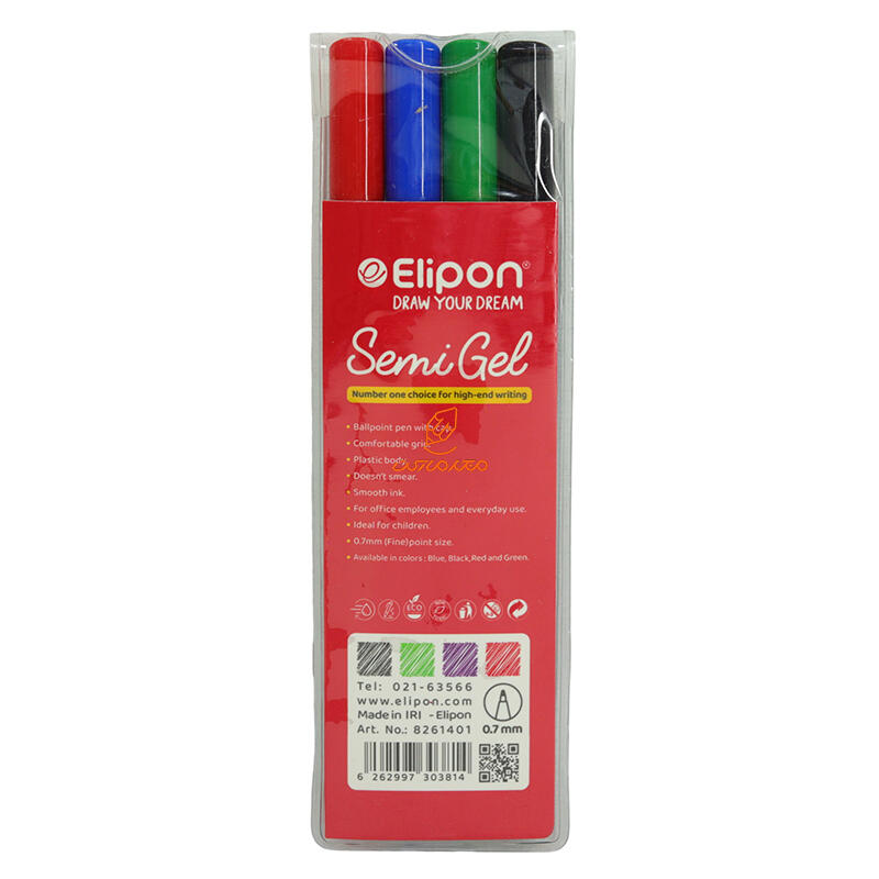 خودکار 4 رنگ 0.7 مدل Semi gel الیپون ELIPON (6).JPG