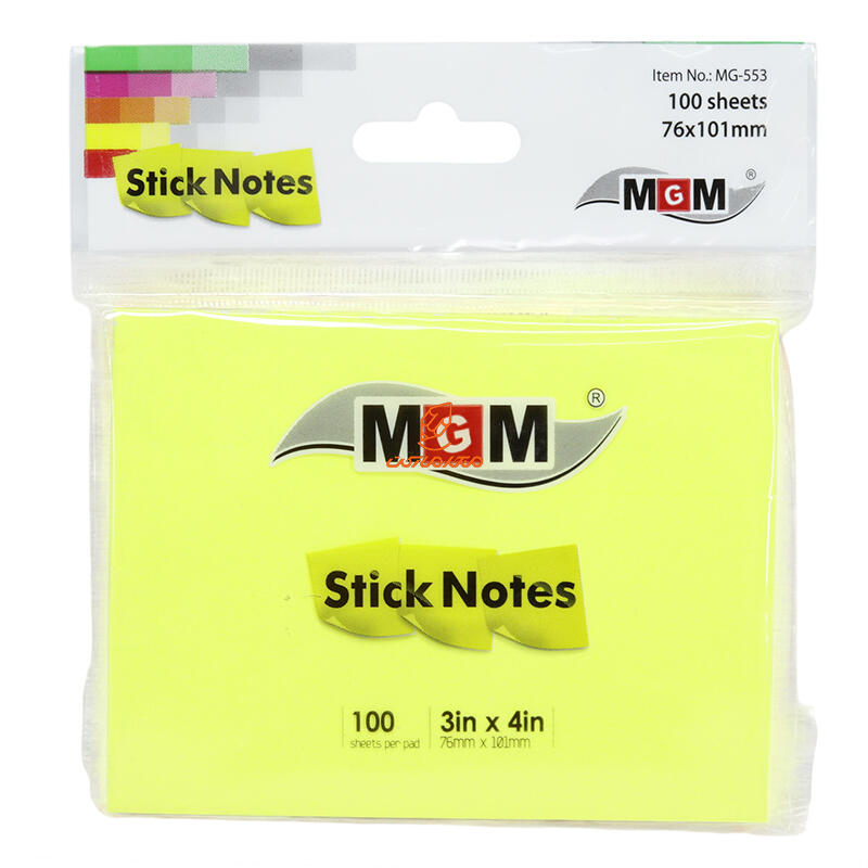 پست ایت (استیک نوت) 76*101 رنگی MG-553 ام جی ام MGM