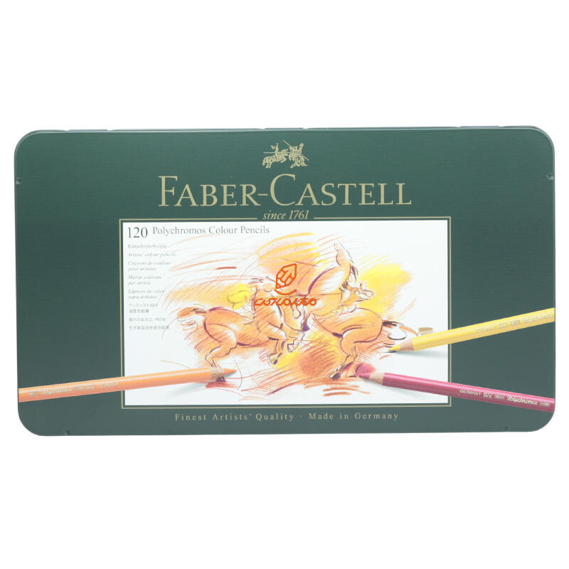 مداد رنگی 120 رنگ پلی کروموس جعبه فلزی فابر کاستل FABERCASTELL