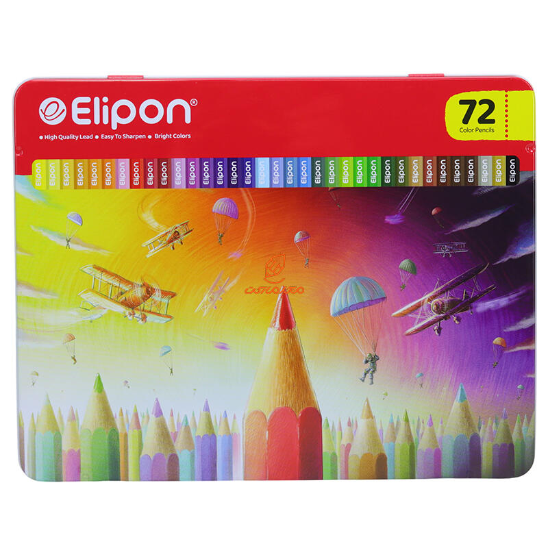 مداد رنگی 72 رنگ جعبه فلزی کد 8121610 الیپون ELIPON