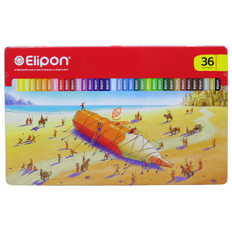 مداد رنگی 36 رنگ جعبه فلزی کد 8121410 الیپون ELIPON