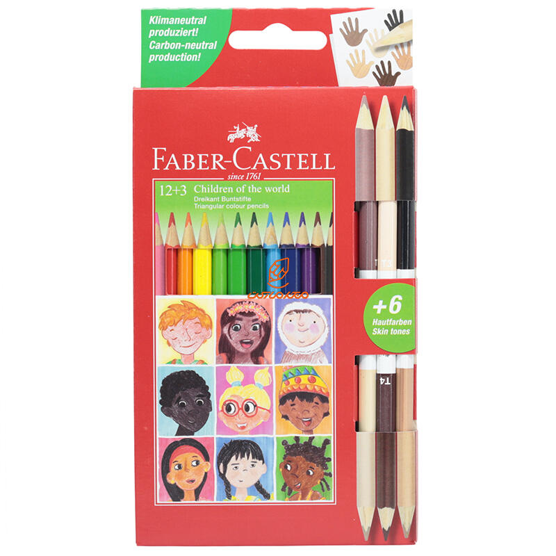 مداد رنگی 12+3 رنگ پوست فابر کاستل FABERCASTELL