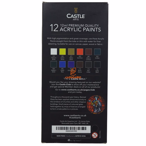 اکریلیک 12 میل 12 رنگ کستل آرت CASTEL ART (2).JPG