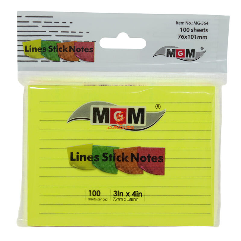 پست ایت (استیک نوت) 76*101 خط دار MG-564 ام جی ام MGM