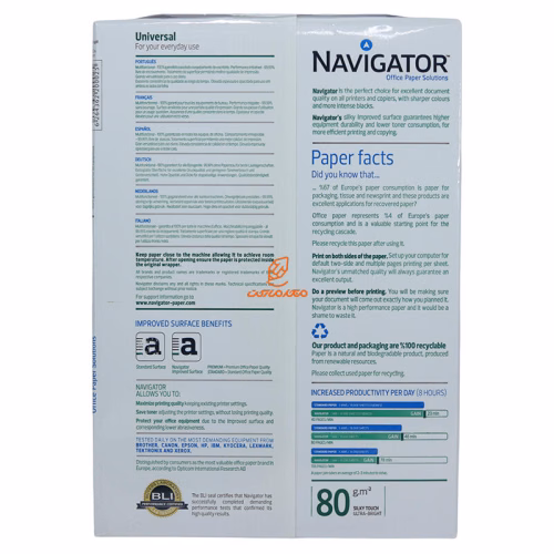 کاغذ 80 گرم A4 ( 500 عددی ) نویگیتور Navigator (2).JPG