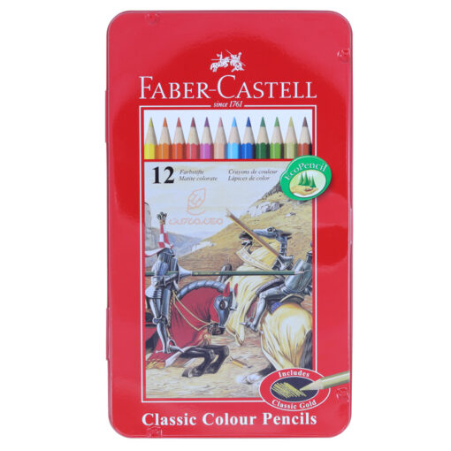 مداد رنگی 12 رنگ کلاسیک جعبه فلزی فابرکاستل Fabercastell
