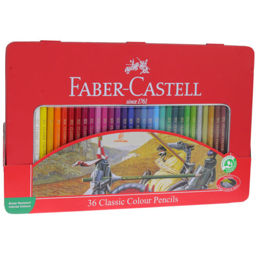 مداد رنگی 36 رنگ جعبه فلزی فابرکاستل Fabercastell