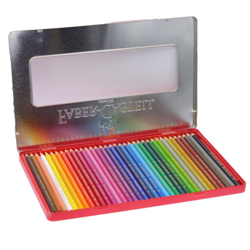مداد رنگی 36 رنگ جعبه فلزی فابرکاستل Fabercastell
