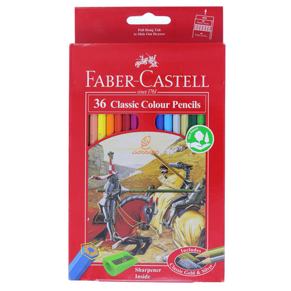مداد رنگی 36 رنگ كلاسيک جعبه مقوایی فابر کاستل FABERCASTELL